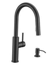 Kitchen Faucet High Arc Black  Lead-Free, with Soap Dispenser Matte Black