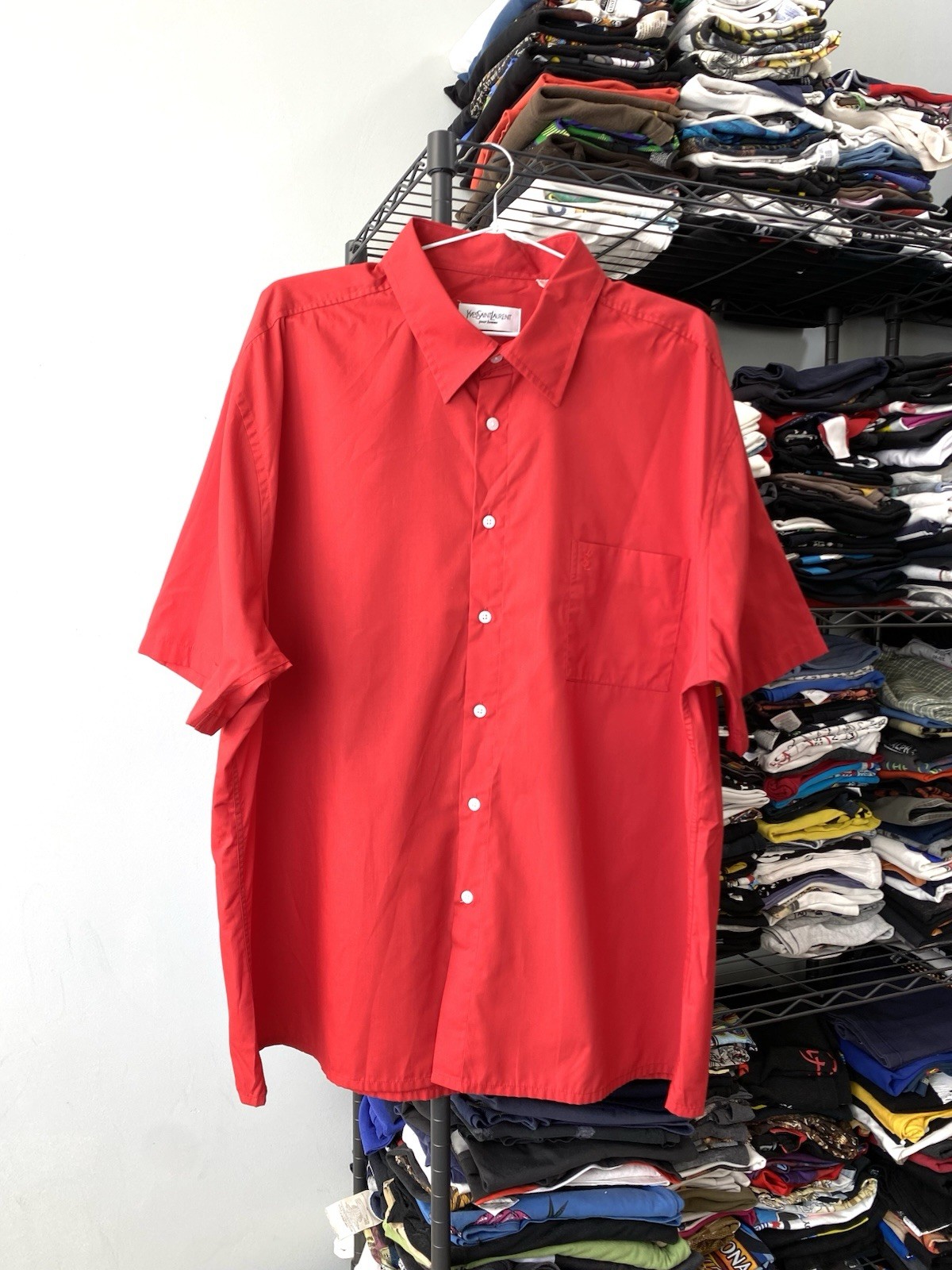 T shirt maglietta vintage anni 90 YSL Yves Saint Laurent Y2K rossa taglia XXL