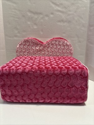 Build A Bear Workshop Heart Sofa Bed Chair Pink heart Pink Seat Fold Out BAB 