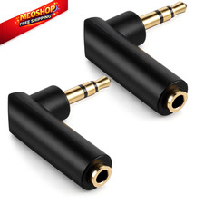 Psiriol 2Pcs 3.5mm Angle Male to Female Audio Adapter, 90 Degree Plug...