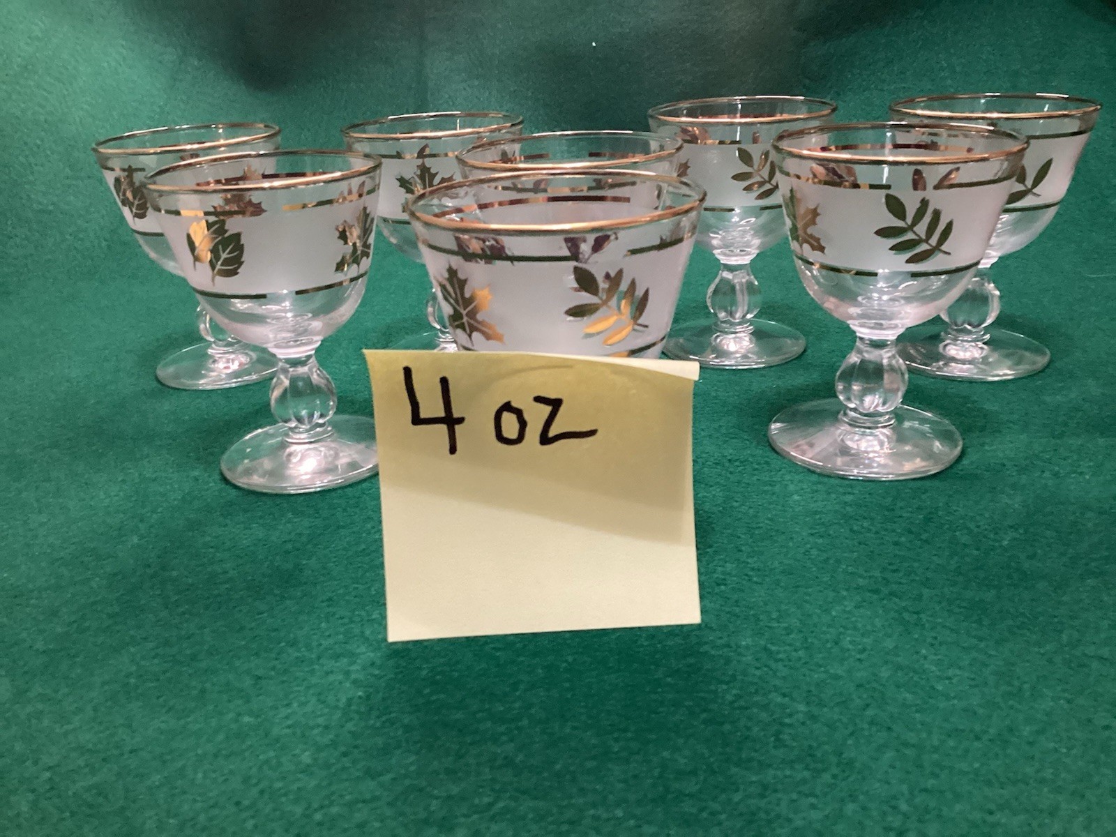 Vintage Libby Gold And Silver Leaf Drink ware Price Is For All Of Them