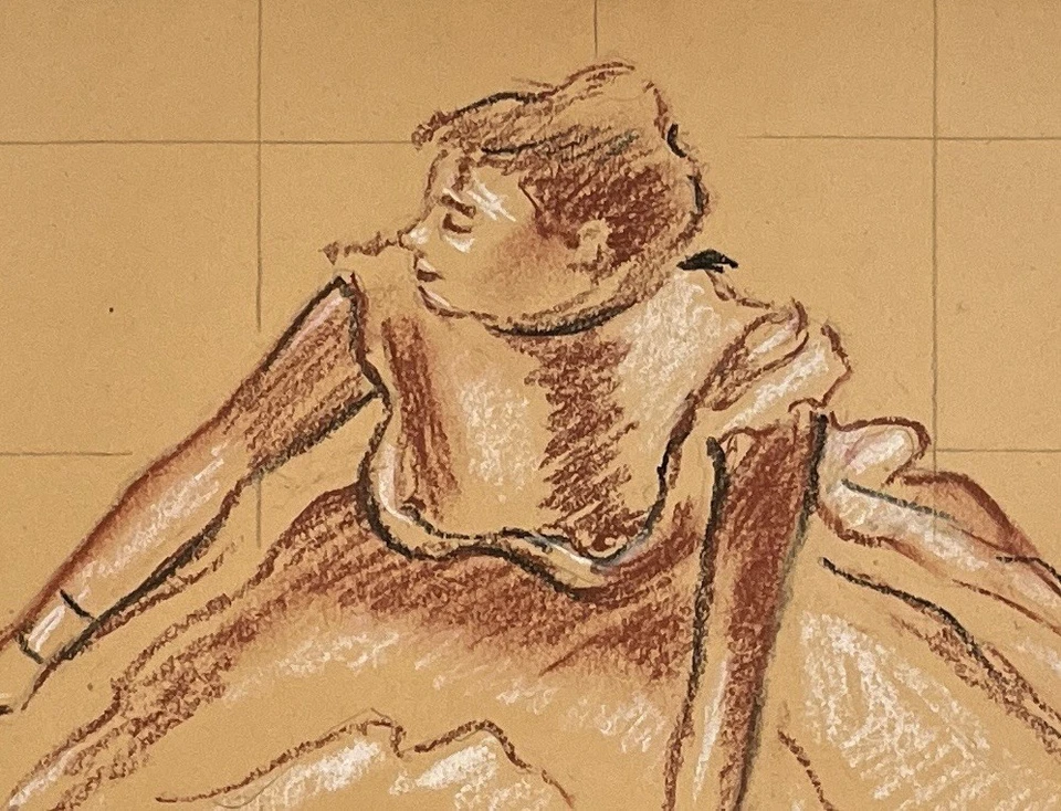 Dibujo en papel Edgar Degas 1834-1917 en el estilo del arte enmarcado Foto 3 de 4