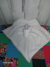 Carter  s Unicorn Lovey Security Blanket White Plush Pacifier Holder Baby Toy