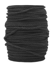 5mm x 109 Yards Black 3 Strand Twisted Cotton Macrame Cord String Rope Crafts
