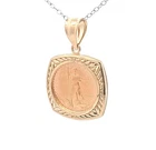 1/10oz Liberty Coin in a 14K Yellow Gold Coin Holder Pendant