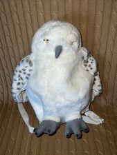 Harry Potter Hedwig Owl Plush Backpack Universal Studios White 15" Soft Kids Bag