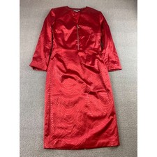 Vintage Elite Collection Skirt Jacket Suit Set Red Women 4 Zip Up USA Made 90's
