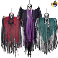 Halloween Skelett Deko Sensenmann HäNgend Gruselig Garten Spukhaus 3 StüCk 134Cm