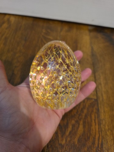 c1950/60 Murano/Murano Style Art Glass Gold lace Controlled Bubble Paperweight! - Picture 4 of 10