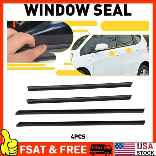 New 4PCS Door Belt Weather Strip Molding Seal For 2008 2009-2013 Honda Fit Jazz