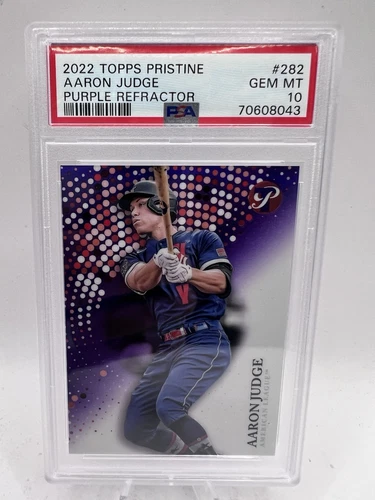 2022 Topps Pristine AARON JUDGE #282 Purple Refractor 53/99, PSA 10, POP 9