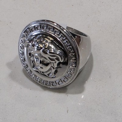 Statement Greek 925 Sterling Silver Versace Style Medusa Men's Classy Ring SZ 8