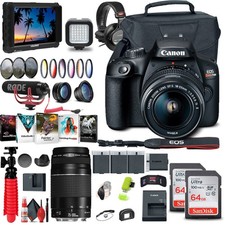 Canon EOS Rebel T100 / 4000D DSLR Camera with 18-55mm Lens  Canon EF 75-300mm