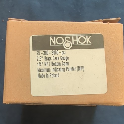 #ad NOSHOK 25 300 3000 2.5 in Pressure Gauge 0 3000 PSI 1 4 in NPT Mount $36.99