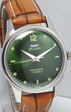 HMT Pilot 17 Jewels Hand-Winding Wrist Watch For Men's In Working Condition