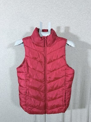 So Authentic American Heritage Womens Size M Heritage Red Puffer Vest Zip Up