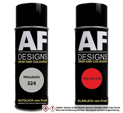 Autolack Spraydose Set  Mitsubishi 324 Luzern Silver Metallic Basislack Klarlack