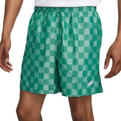 New Nike Men's Club Flow Checkers Green 5'' Shorts FN3098-365 Size XL NWT