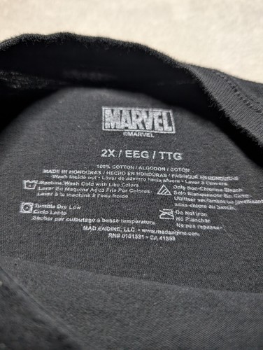 Marvel The Punisher Skull T-Shirt 2XL Black Graphic Tee Mad Engine Classic Logo - Picture 3 of 5