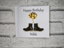 PERSONALISED 50th BIRTHDAY CARD MALE 1972, CARDS FOR DAD BROTHER, DR MARTEN CARD