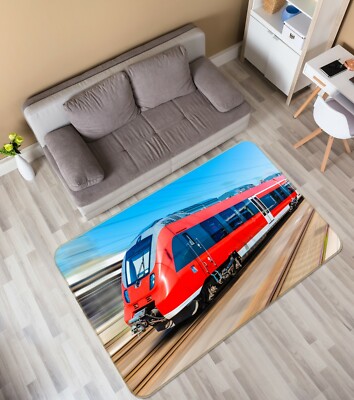 Red Train Rug 3D Red Train NAO3518 Transport Game Rug Mat Elegant Photo Carpet Mat ...