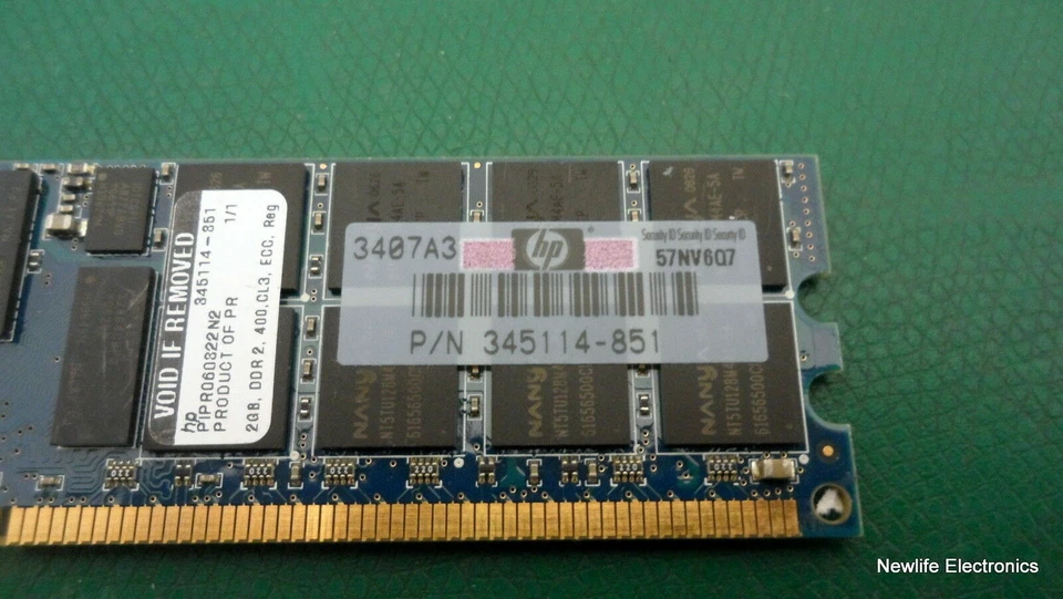 HP 413387-001 2GB PC-3200 DDR2 SDRAM Server Memory - Image 2 of 3