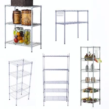 Wire Shelving Unit Adjustable Metal Shelf Rack Kitchen Storage Organizer Shelves