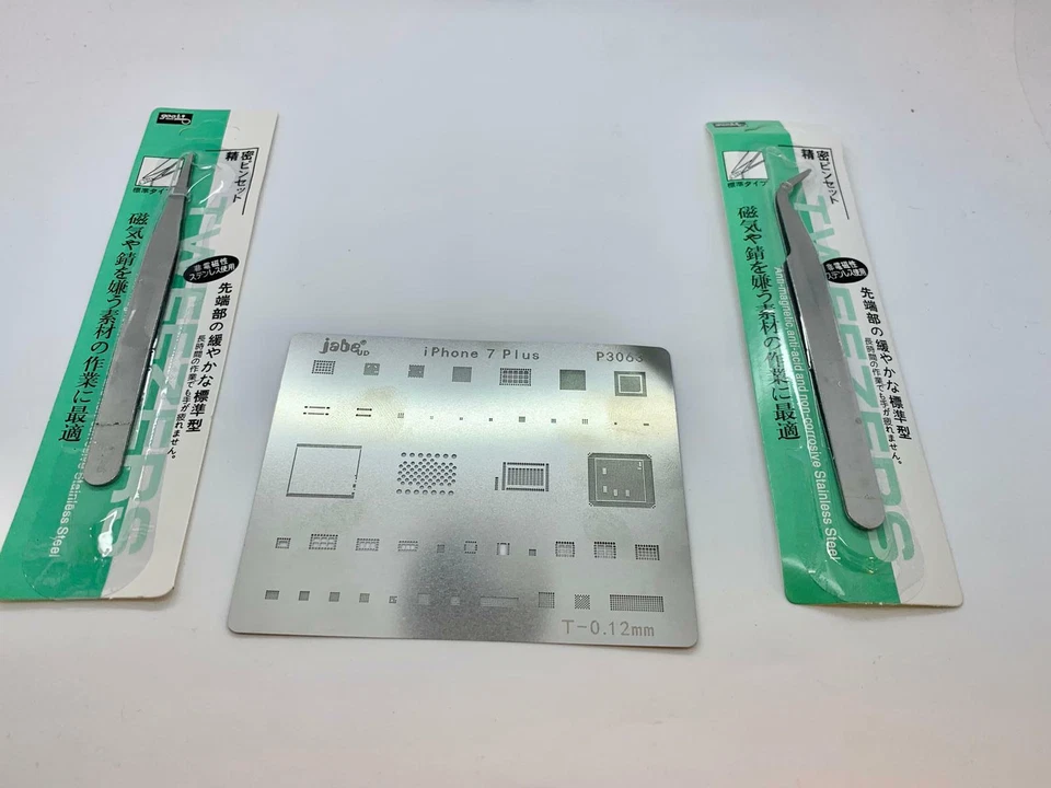 Piastra stencil reballing, chip bga - stencil saldato e pinzette per iphone 7 plus