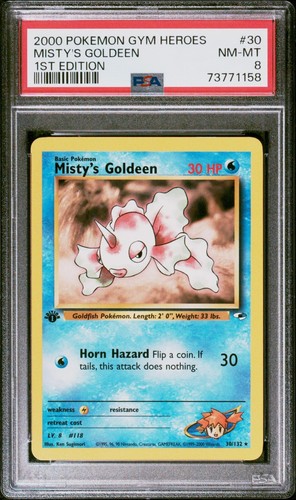 Misty's Goldeen (1st Edition) graded PSA 8 for sale on eBay