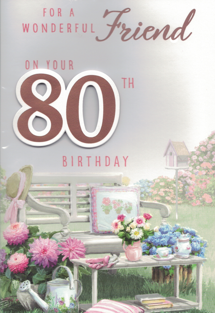 Wonderful Friend 80th 80 Birthday Card by Prelude 9 X 6 Inch Zz5 for