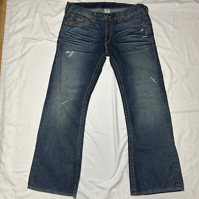 パンツ TRUE RELIGION RAINBOW BILLY 28/34 True Religion Rainbow Billy Distressed Straight Fit Jeans - Size