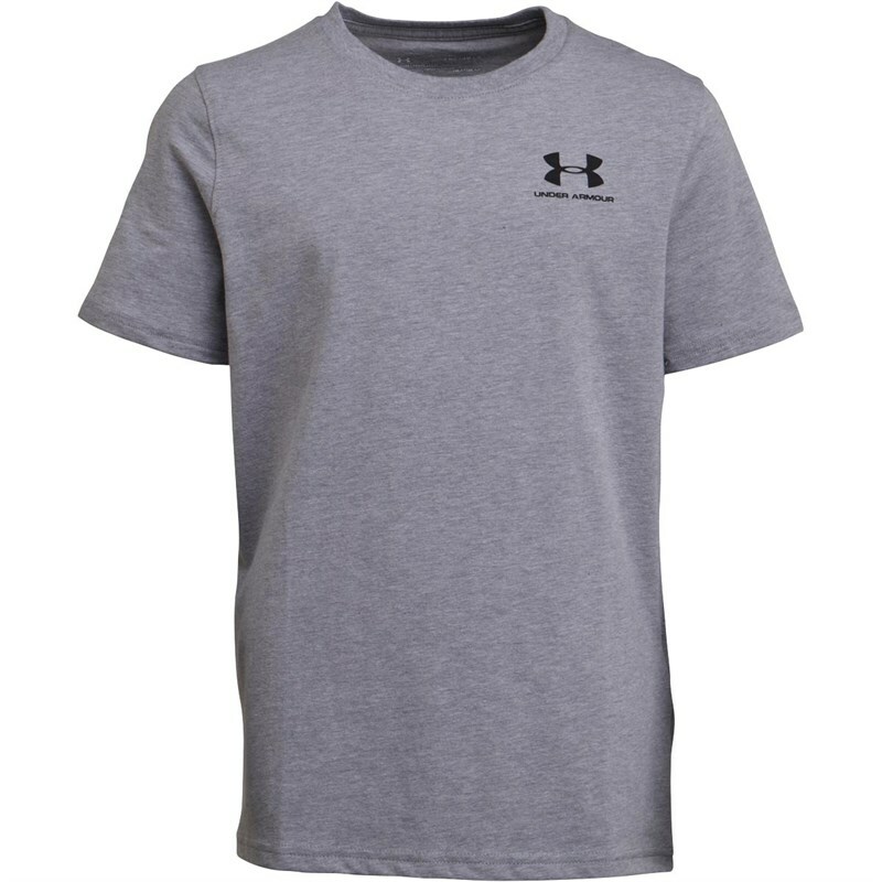 Under Armour Junior Boys Charged Cotton Light Grey Top New (Sizes