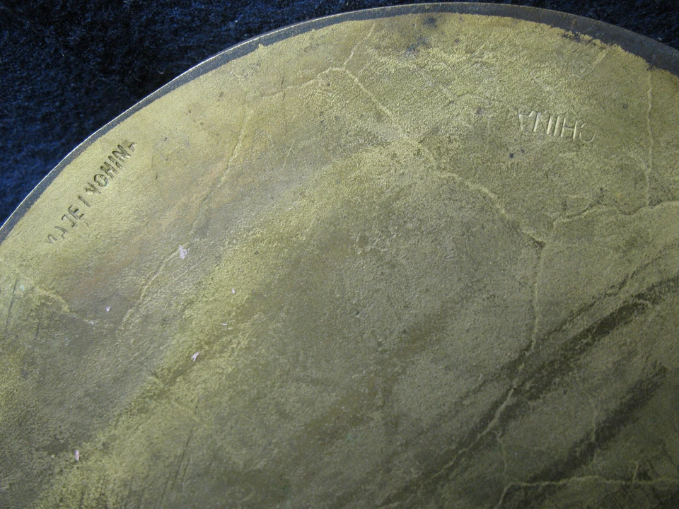 ANTIGUA BANDEJA DE TÉ CHINA con DRAGÓN/PERRO FOO APROX. 8"" ¡BONITO!  Foto 4 de 4