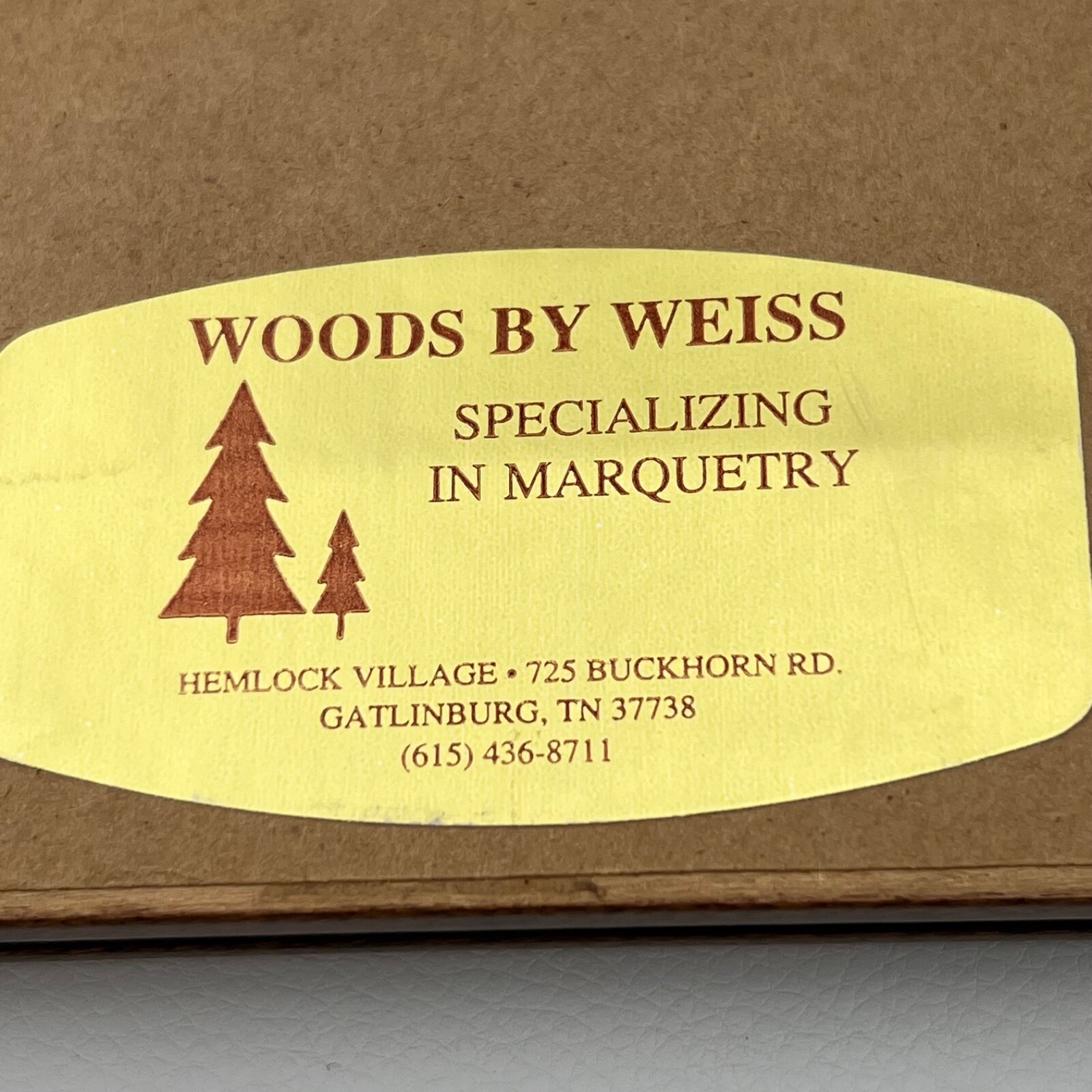 Marquetry Wood Inlay Hummingbird Bird Flower Signed Walter Weiss Framed 8"