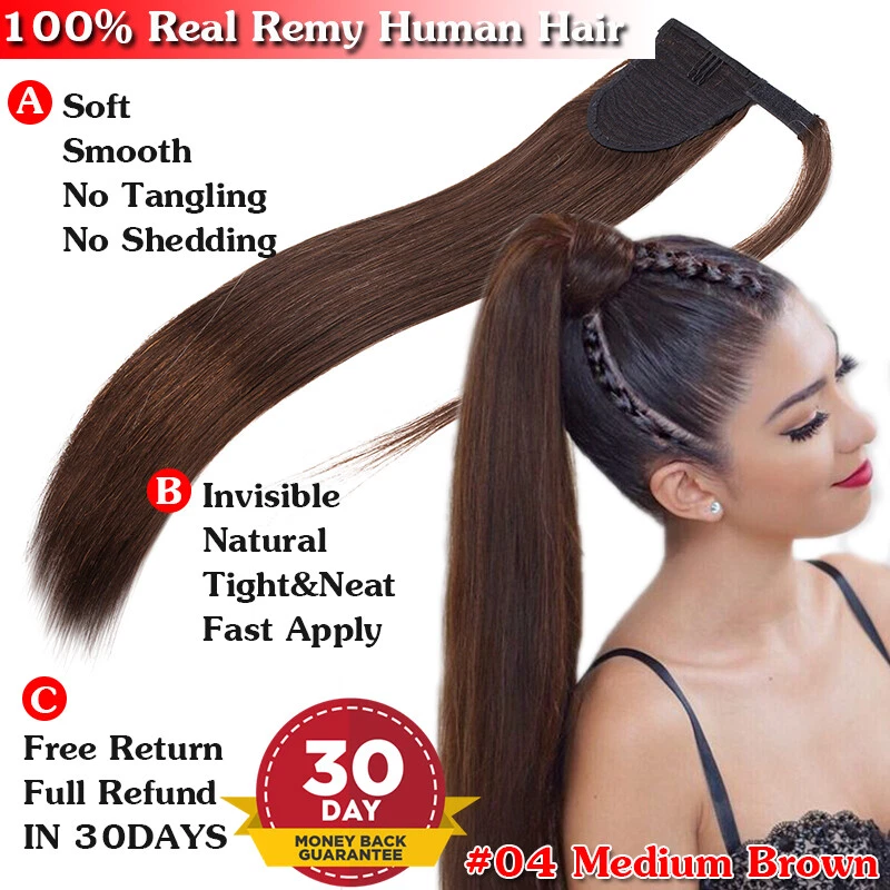 Thick Ponytail Clip In Natural Claw On Pony Tail Remy Human Hair Extensions 100G - Image 4 of 4