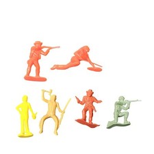 Lot of Cowboys Indians Soldiers Toy Figurines Vintage Hong Kong
