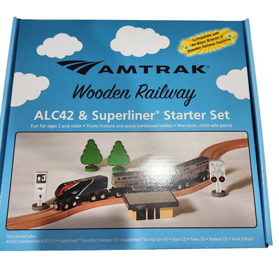 Wooden Amtrak Train ALC42 Superliner Set Compatible with other