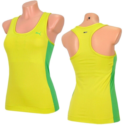 PUMA Women's Tank Top With Sports Bra 2in1 Fitness Shirt Crop Bustier Gym XS, S