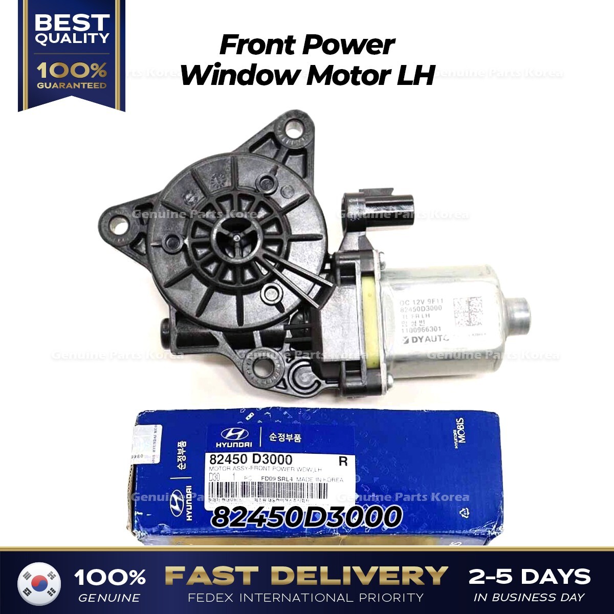 ⭐Genuine⭐ Front Power Window Motor LH 82450D3000 for Hyundai
