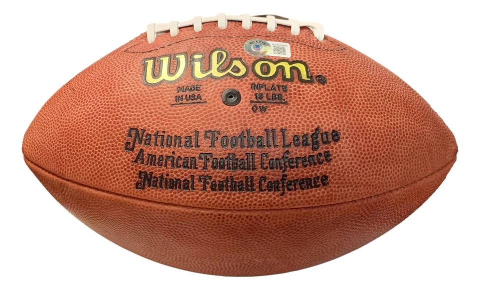 Howie Long Autographed NFL Leather Official Football HOF 06 Radiers Becktt BAS - Image 3 of 4