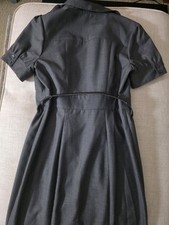 Calvin Klein Gray Short Sleeve Button Shirt Dress Belted Size S