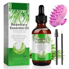 Rosemary Oil for Hair Growth 2.02 Fl Oz with Scalp Massager Pure Essential Oil