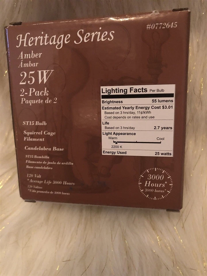 Heritage Vintage 2-Pack 25W Dimmable Warm White ST18 Vintage - Image 2 of 2