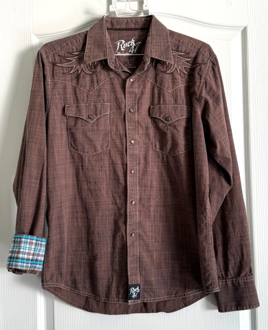 Chemise western boutonnée vintage perle Wrangler noir et