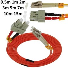 0.3-15m LC to SC Duplex Multi Mode 62.5/125 Fiber Optic Optical Patch Cable Cord