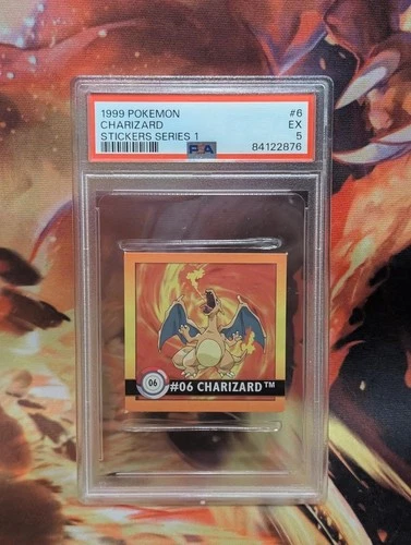 1999 Pokemon Stickers Series 1 Charizard PSA 5