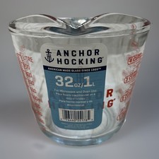 ANCHOR HOCKING 4-Cup, 32oz, 1 Liter MEASURING CUP - Heavy Glass, Microwave Safe