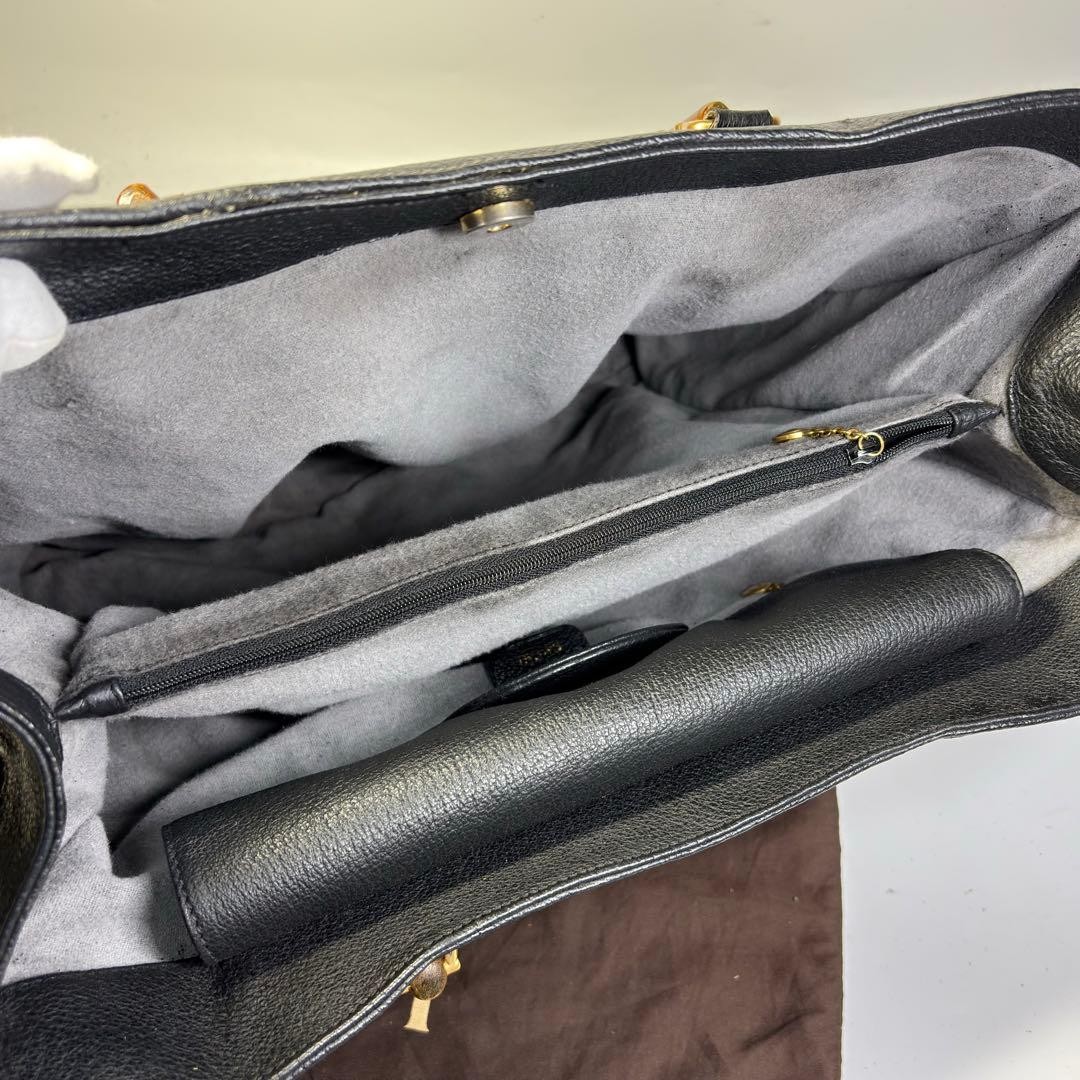 GUCCI Diana Bamboo Tote Hand Bag Magnetic Leather Suede Black Vinatge From Japan thumbnail 11