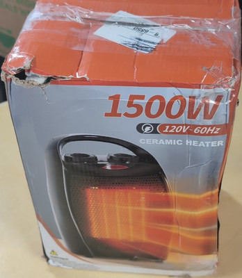 Intertek Ceramic Heater 1500W Electric Auto Shut-off Rotary Knob Black PTC909A