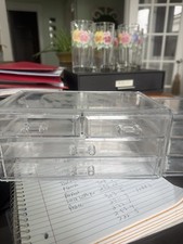 Set Of Two Makeup Organizers Clear Acrylic 2 Over 2 Drawer